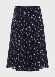 Melina Cotton Skirt, Navy White, hi-res