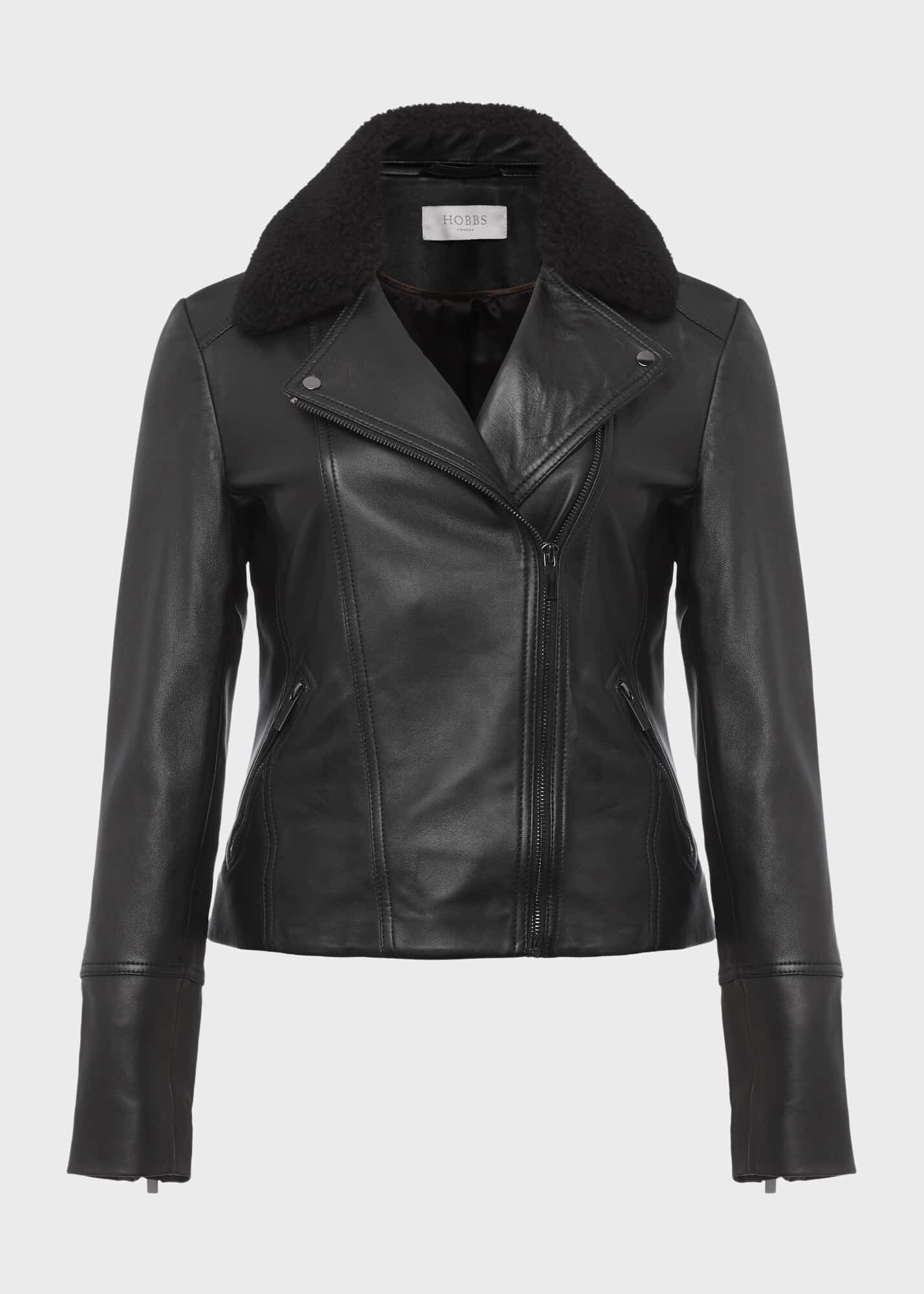 Hobbs thea leather jacket top