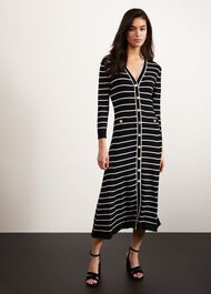Belmont Knitted Dress, Black Ivory, hi-res