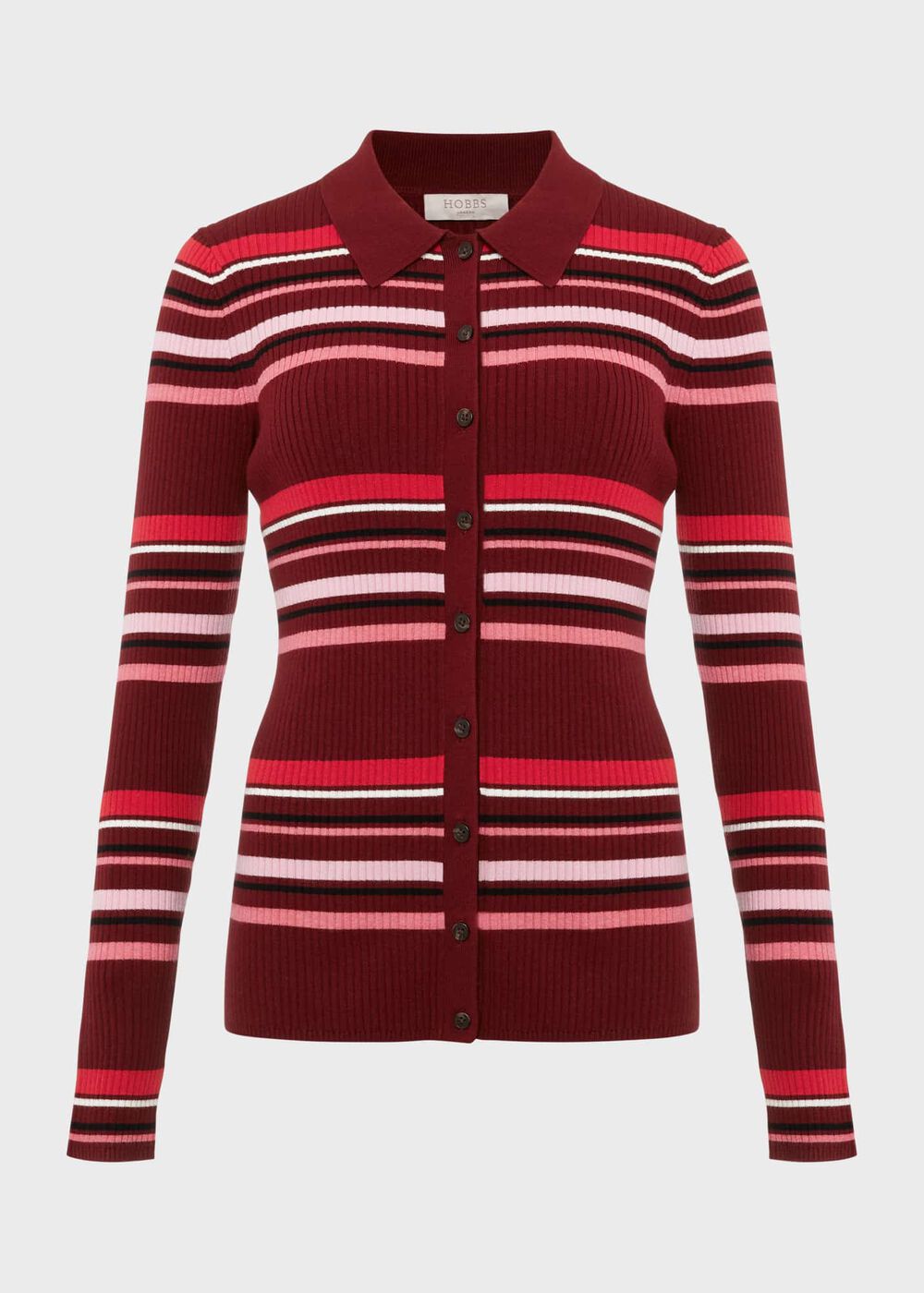 Vera Stripe Shirt, Red Multi, hi-res