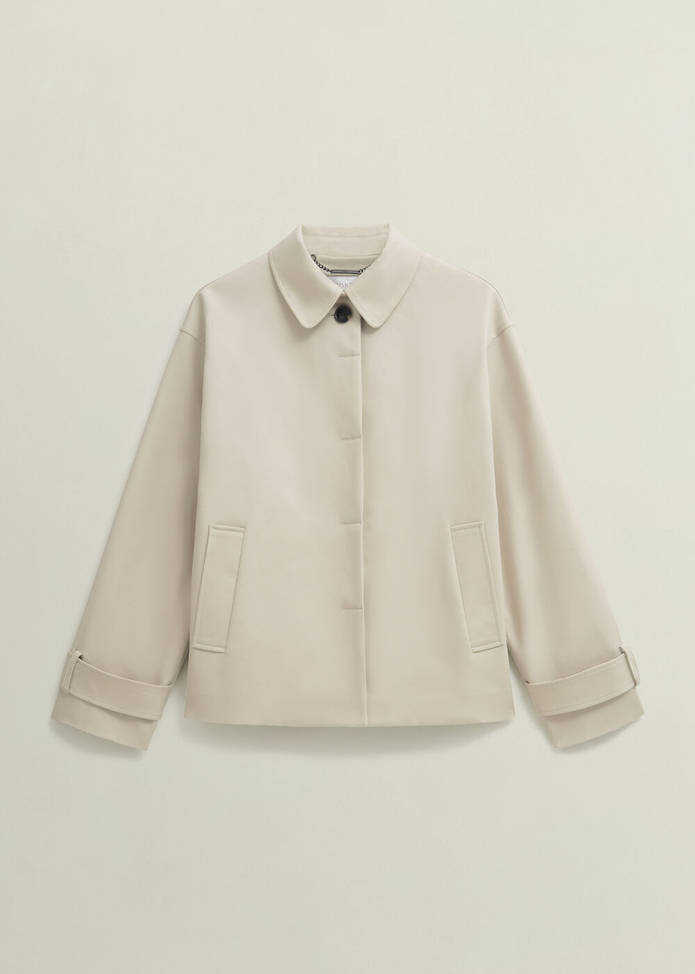 Frida Shower Resistant Short Trench Coat, Buff Grey, hi-res