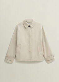 Frida Shower Resistant Short Trench Coat, Buff Grey, hi-res