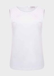 Paige Broderie Vest, White, hi-res