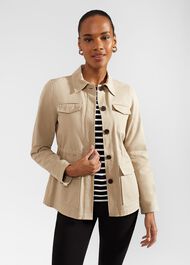 Mandy Cotton Jacket, Soft Grey, hi-res