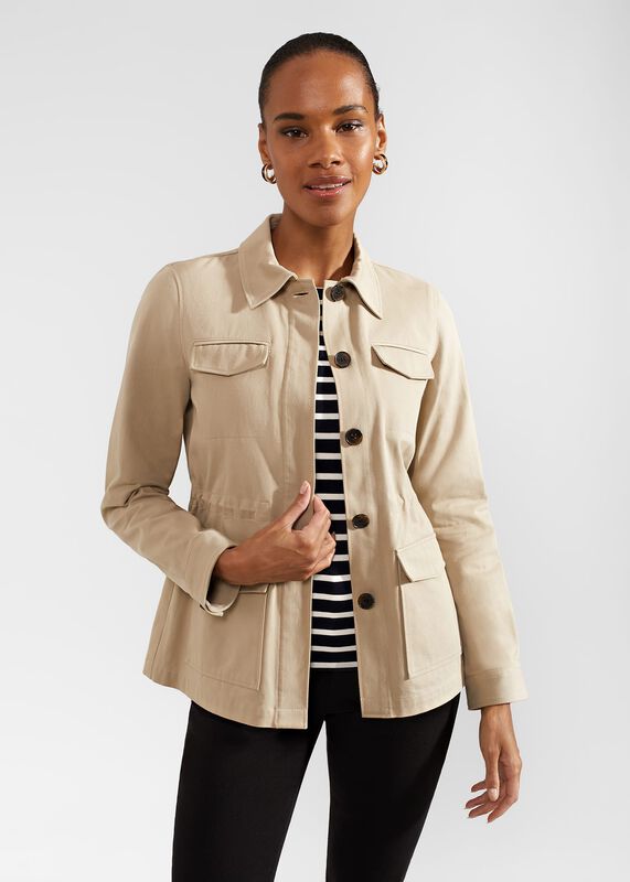 Mandy Cotton Jacket, Soft Grey Mandy Cotton Jacket