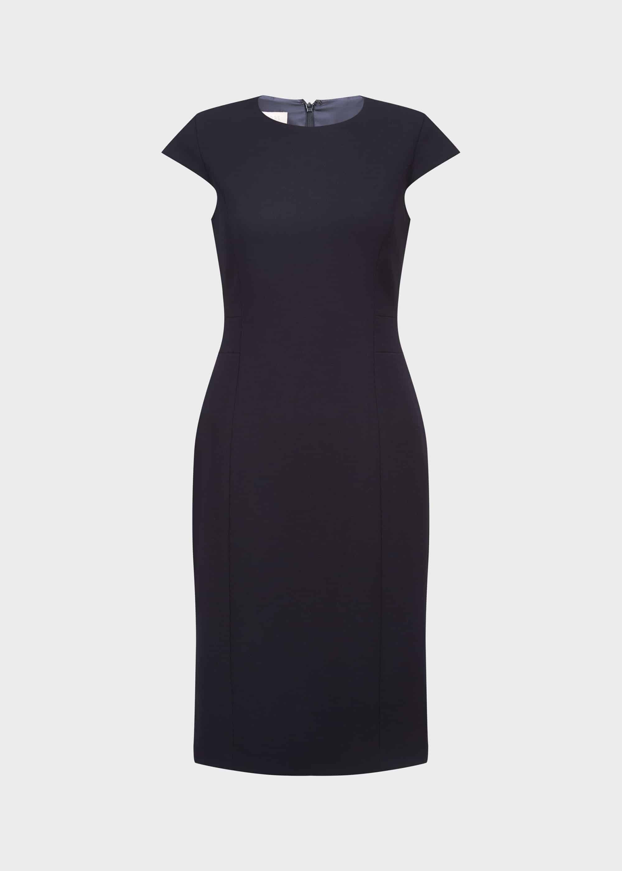 black shift work dress