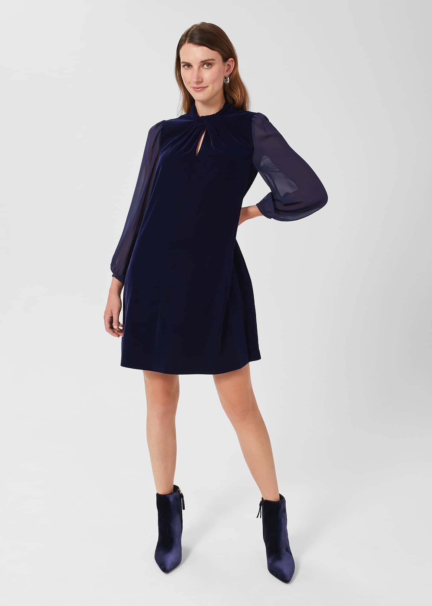 Faye Velvet A Line Dress Hobbs US