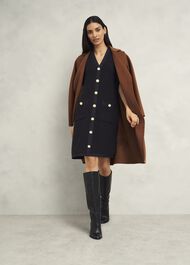 Tatton Cotton Blend Knitted Dress, Black, hi-res