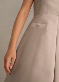 Avery Wool Silk Dress, Oyster, hi-res