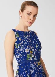 Petite Carly Floral Midi Dress, Cobalt Multi, hi-res
