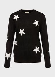 Deborah Sparkle Star Jumper, Black Silver, hi-res