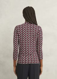Aimee Printed Top, Pink Ivory, hi-res