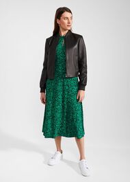 Petite Yasmin Jersey Dress, Green Navy, hi-res