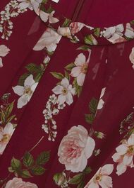 Rosabelle Silk Floral Dress, Burgundy Multi, hi-res