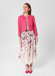 Carly Floral Midi Dress, Pink Multi, hi-res