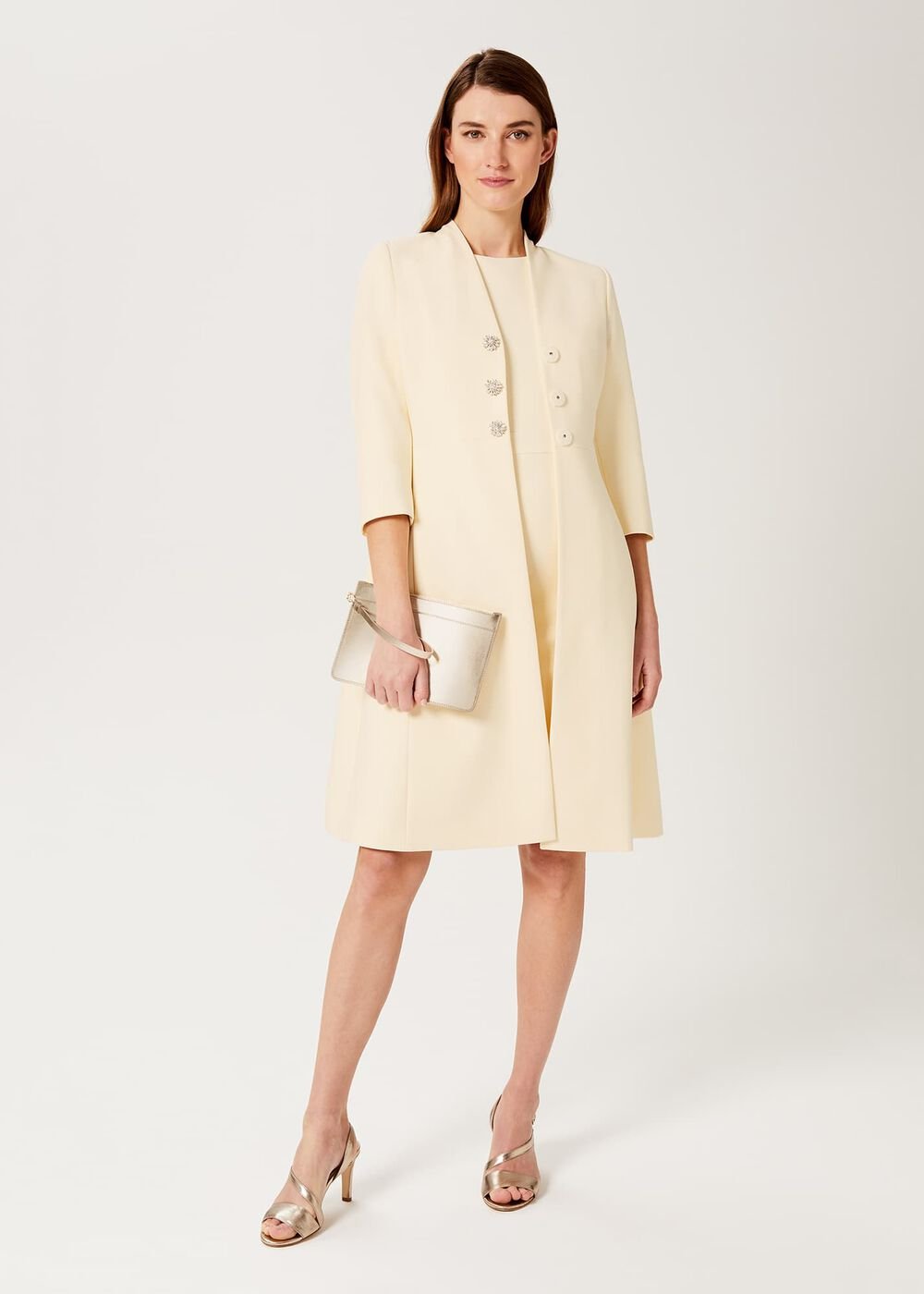 Henrietta Shift Dress, Pale Yellow, hi-res