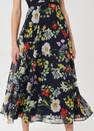 Carly Floral Midi Dress, Midnight Multi, hi-res