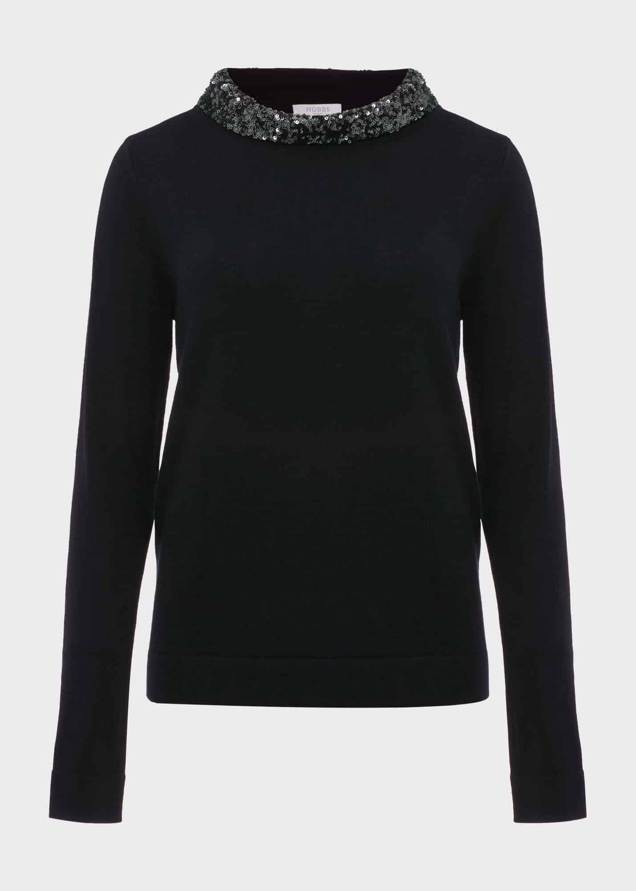Esther Sequin Sweater With Cashmere, Forest Green, hi-res