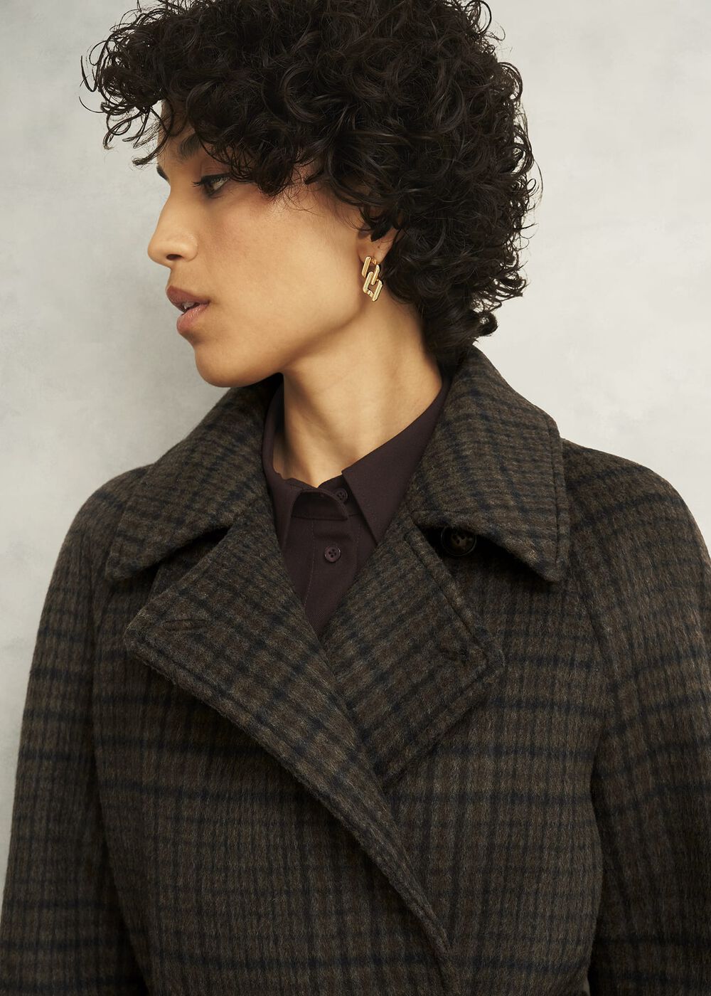 Peterson Wool Blend Coat, Brown Multi, hi-res