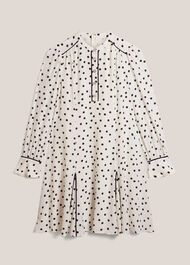 Ruth Polka Dot Dress, Ivory Midnight, hi-res