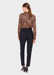 Petite Laurel Wool Blend Tapered trousers With Stretch, Navy, hi-res