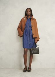 Francesca Denim Dress, Mid Wash Blue, hi-res