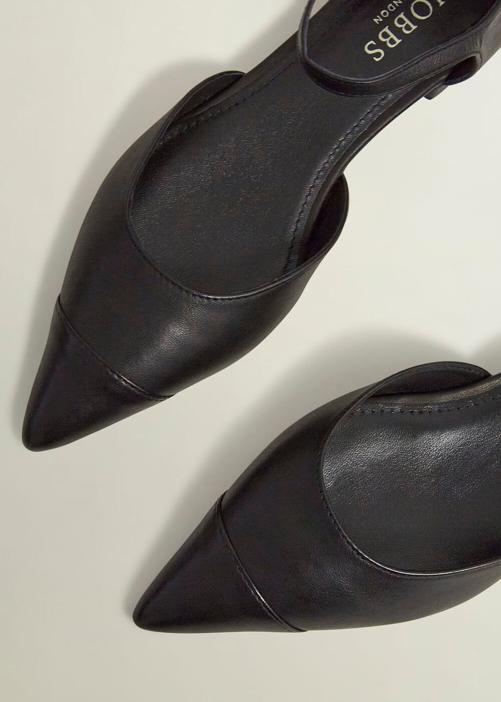 Seren Leather Flats, Black, hi-res
