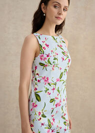 Freda Floral Dress, Pale Blue Multi, hi-res