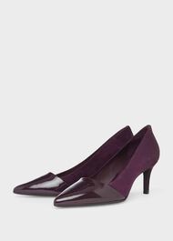 Rowan Suede Court Shoes, Purple Plum, hi-res