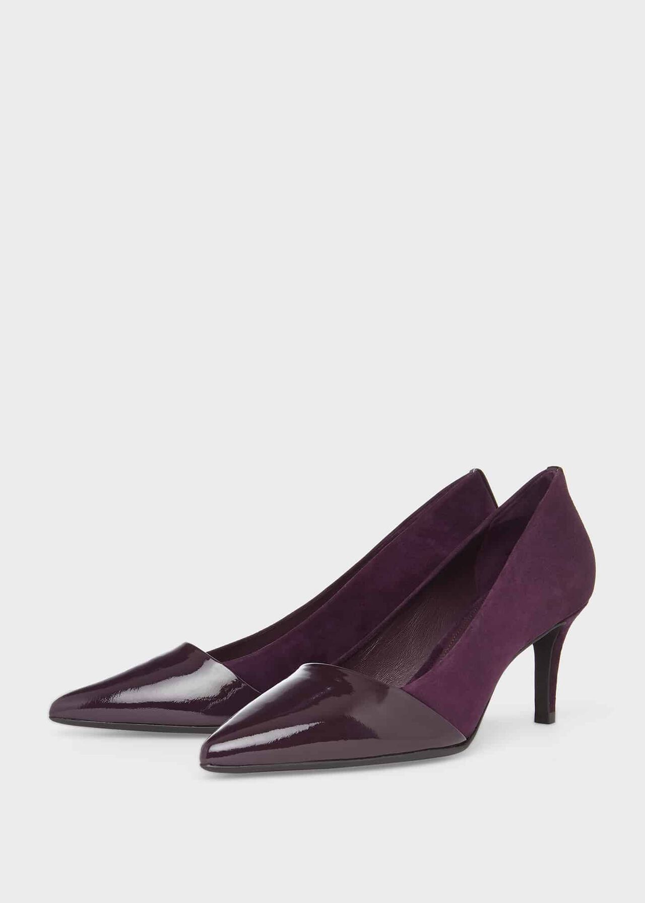 Rowan Suede Court Shoes, Purple Plum, hi-res