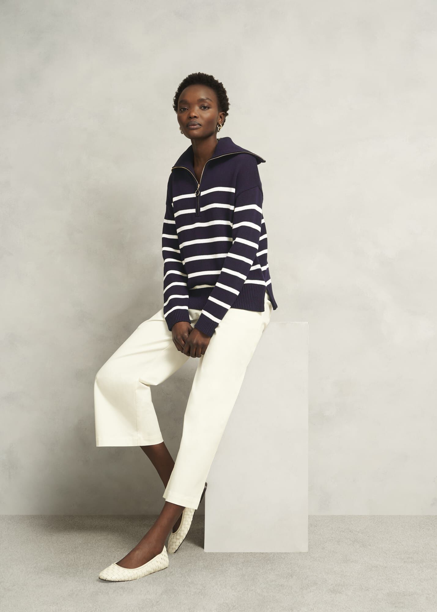 Amy Stripe Cotton Sweater | Hobbs US | Amy Stripe Cotton Sweater | Hobbs US |