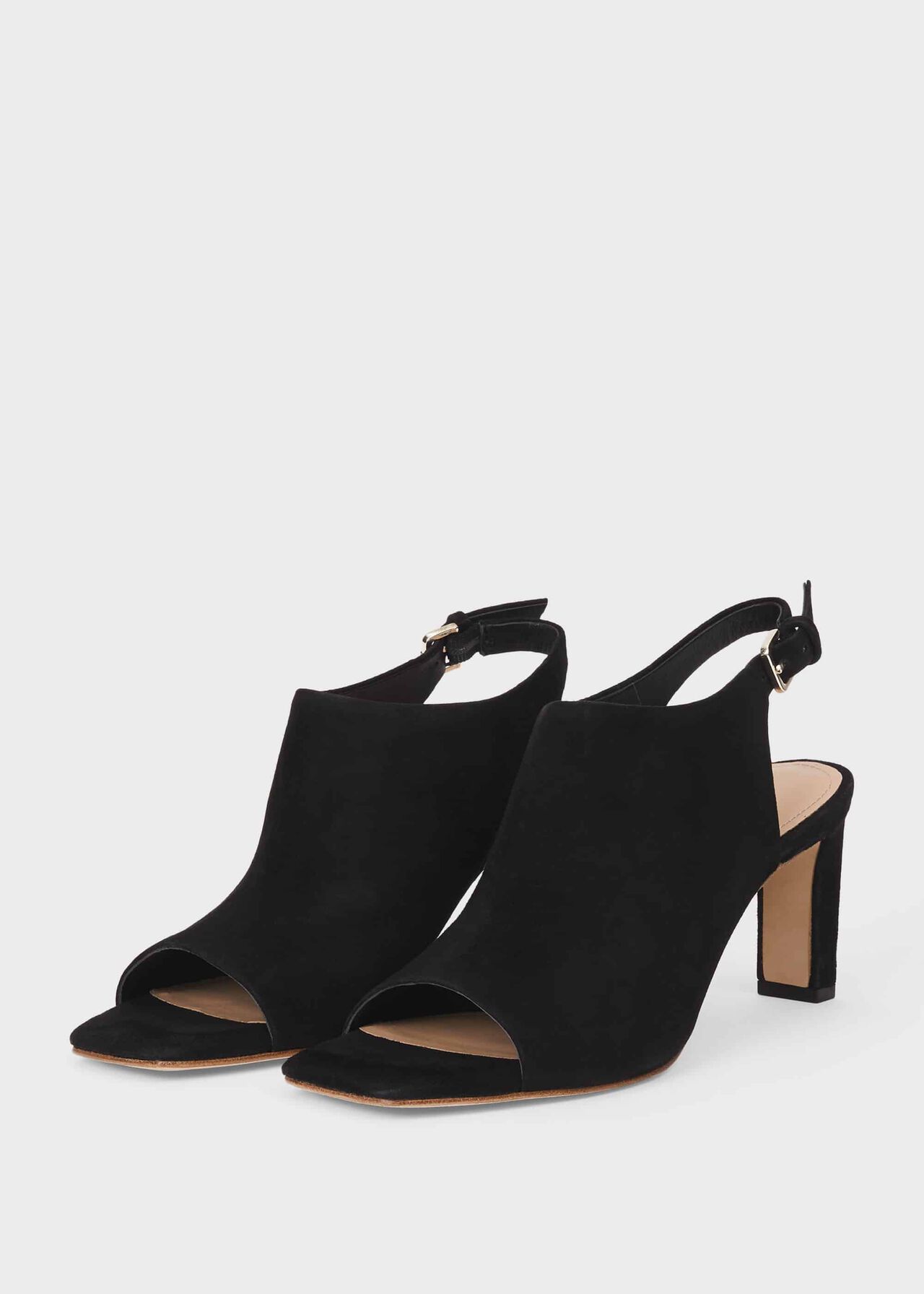 Heidi Suede Sandals, Black, hi-res