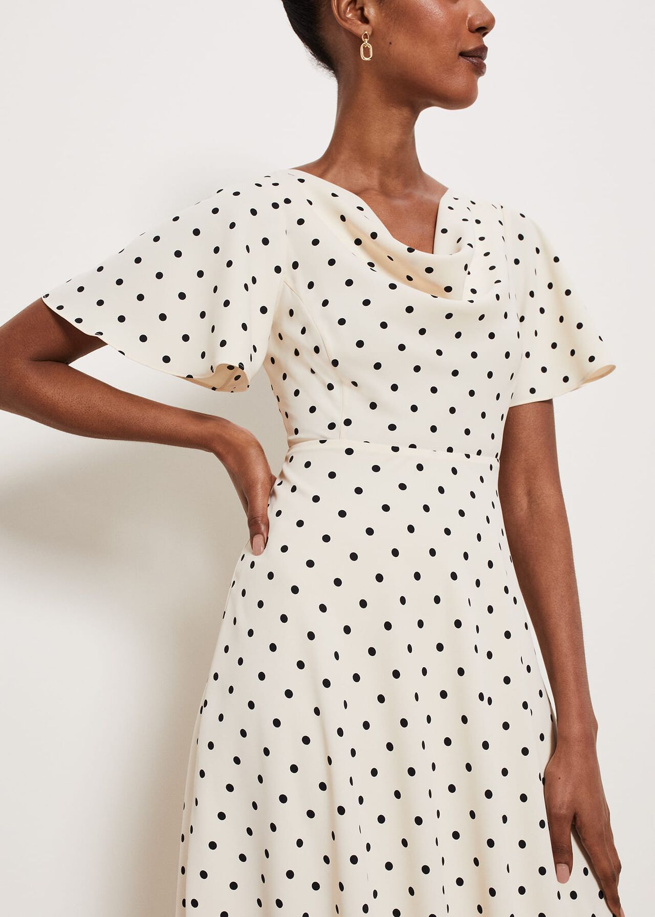 Sandon Dress, Ivory Black, hi-res