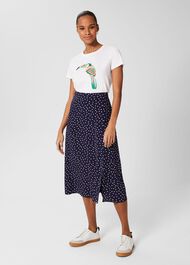 Annette Printed Midi Skirt , Navy Multi, hi-res