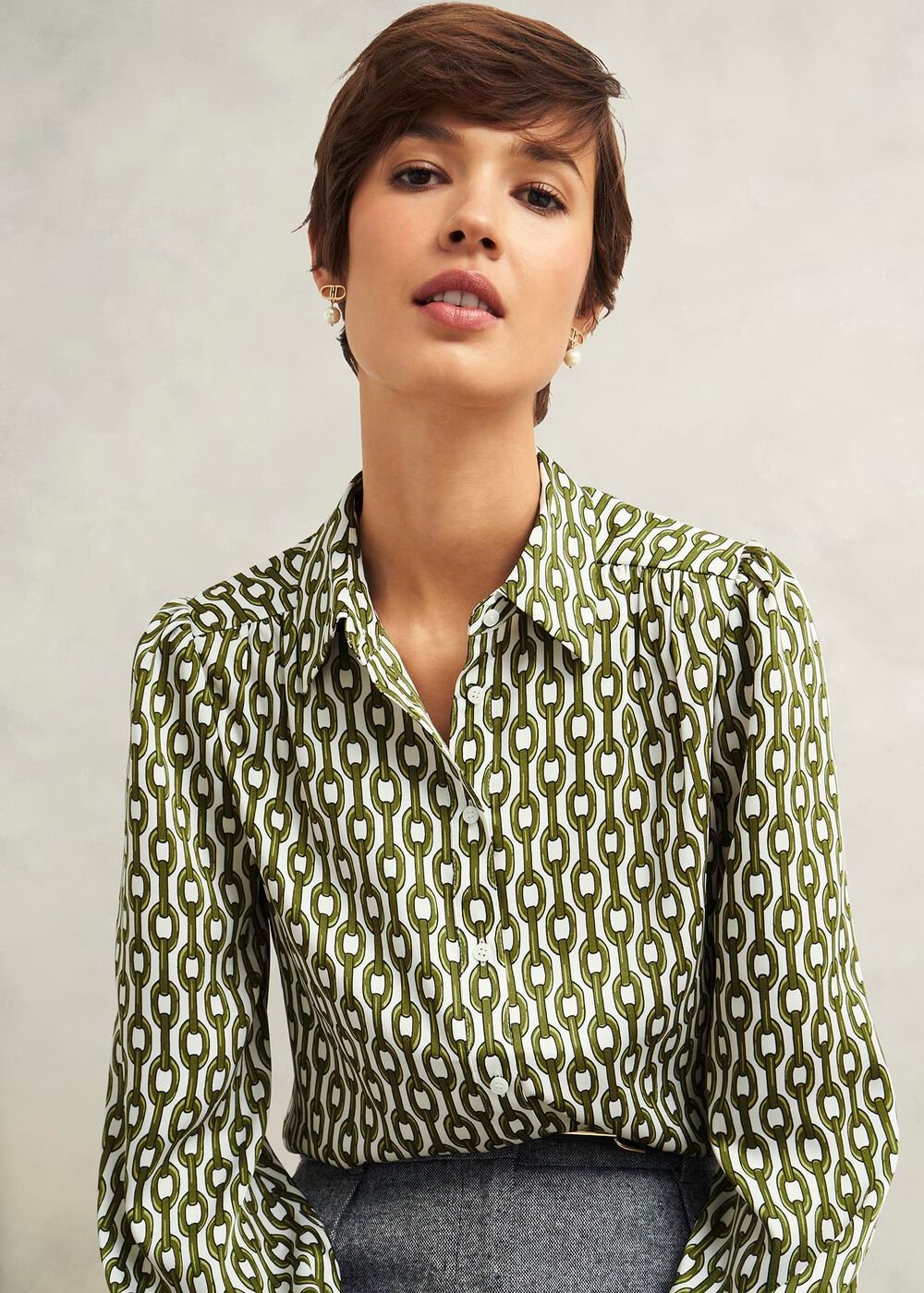 Tallie Shirt, Ivory Green, hi-res