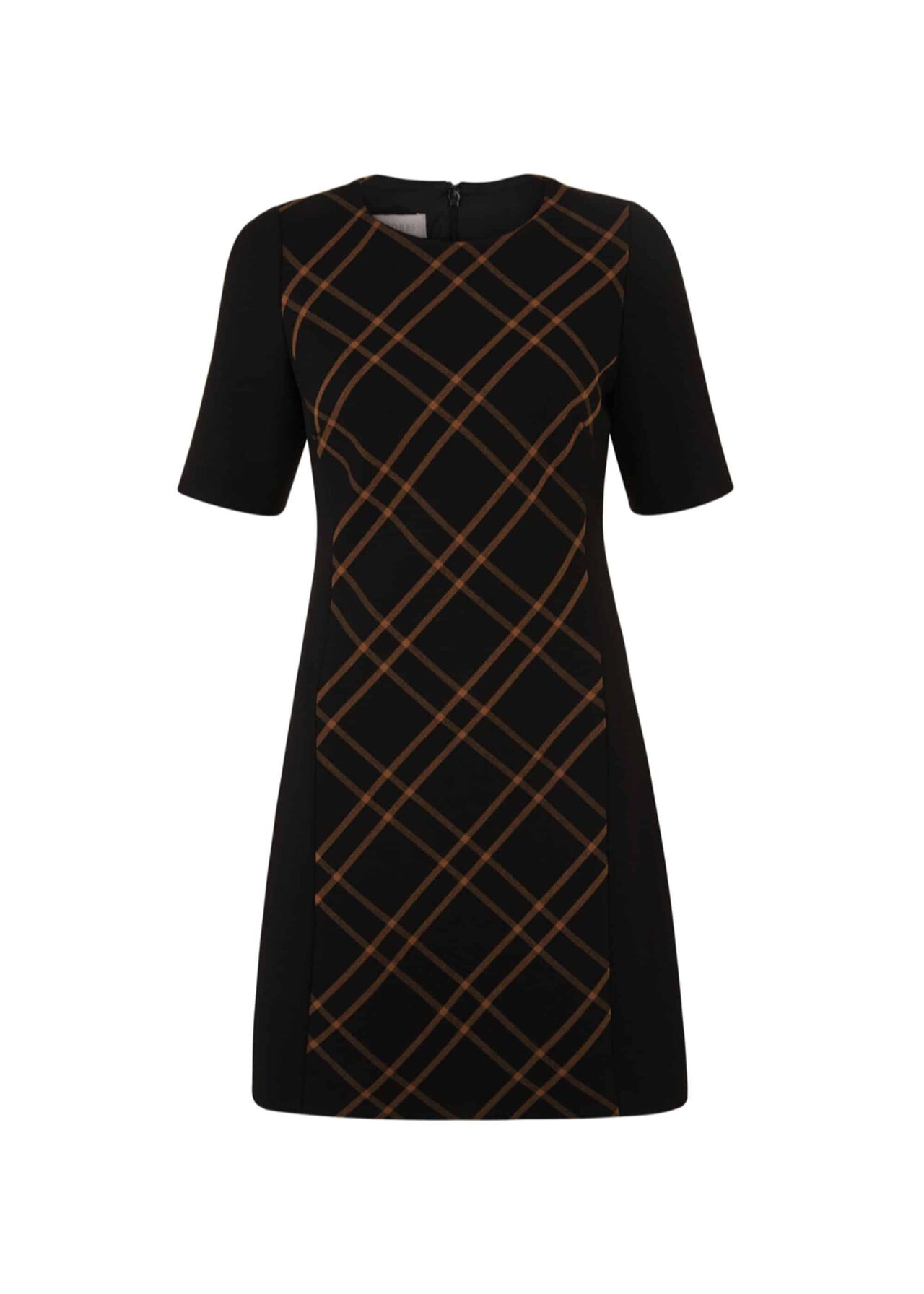 Petite Mari Dress Black Camel