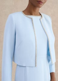 Beatrix Embellished Trimmed Jacket, Pale Blue, hi-res