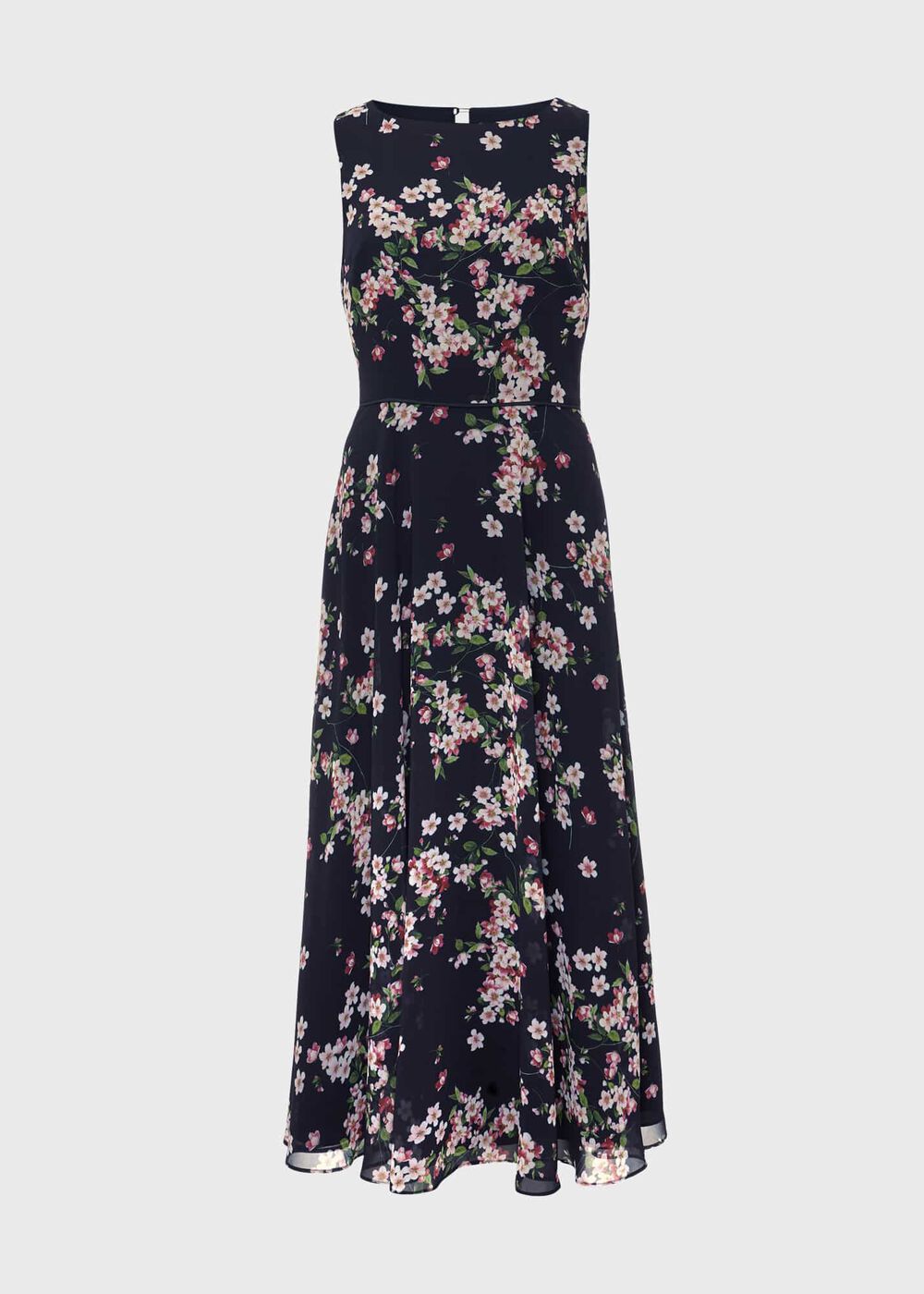 Carly Floral Midi Dress, Navy Pink Multi, hi-res