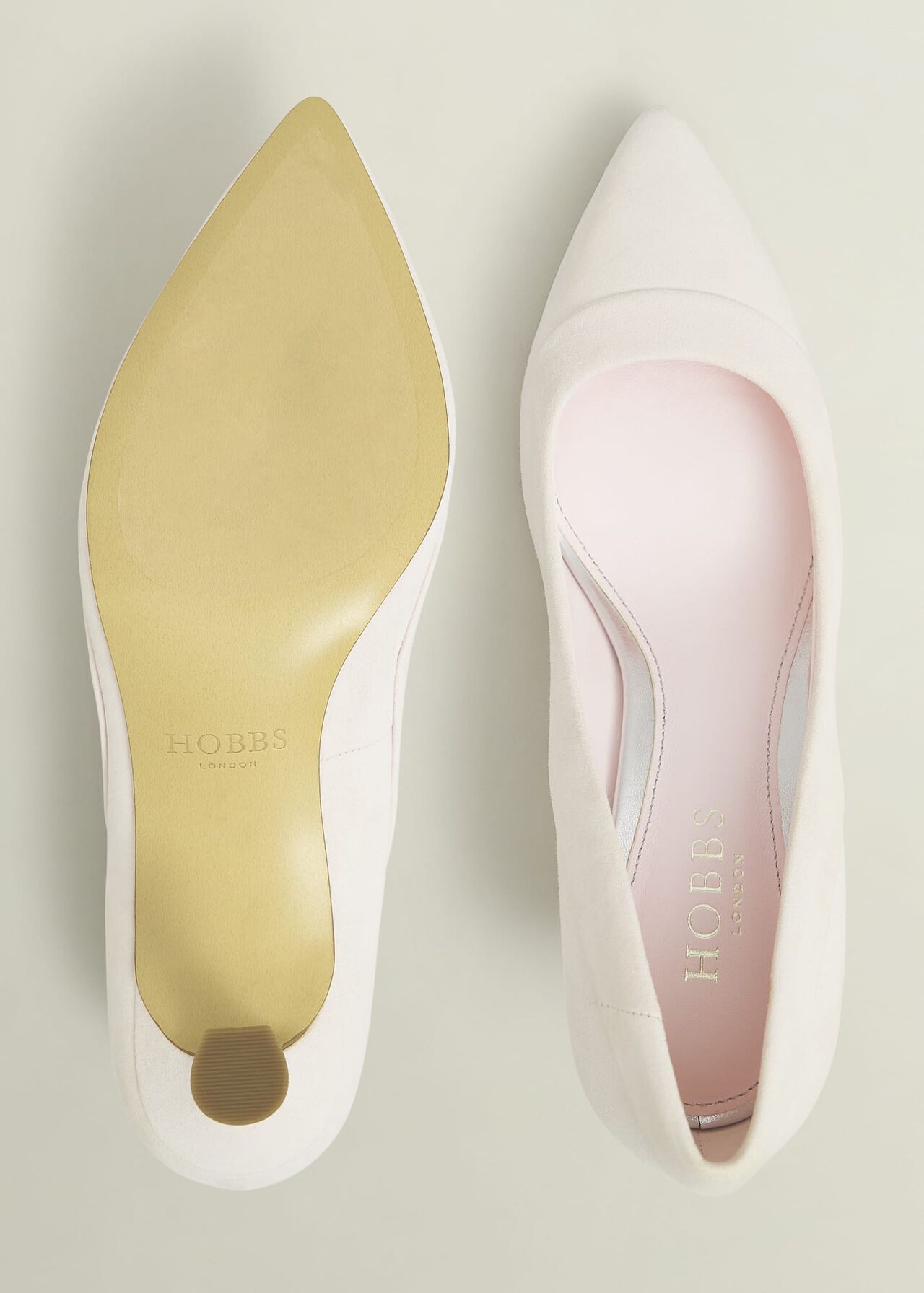 Faye Suede Court Shoes, Pale Pink, hi-res