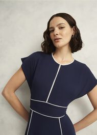 Viola Colourblock Dress, Midnight Cream, hi-res