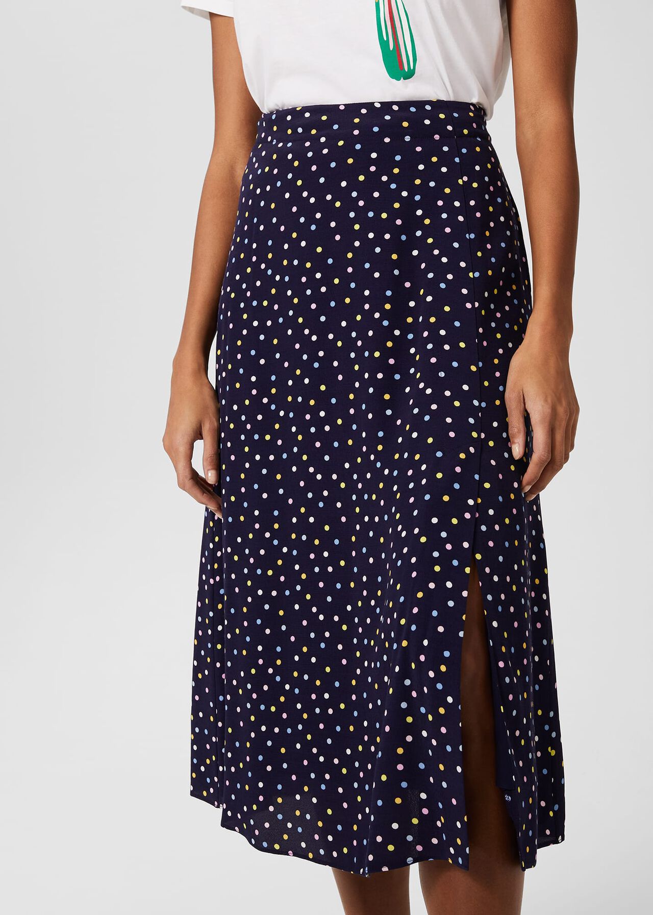 Annette Printed Midi Skirt , Navy Multi, hi-res