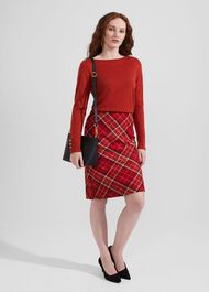 Daphne Wool Skirt, Red Multi, hi-res