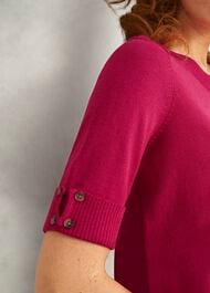 Leanne Knitted Top With Wool, Zinnia Pink, hi-res
