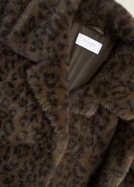 Dania Leopard Faux Fur Coat, Brown Multi, hi-res