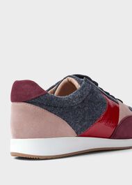 Mara Multi Grey Leather Trainers, Multi Grey, hi-res