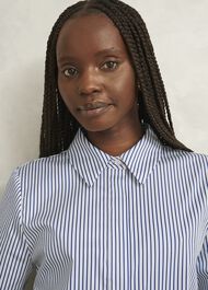Andra Cotton Blend Shirt, White Navy, hi-res