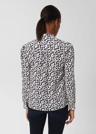 Dolly Blouse, Ivory Navy, hi-res