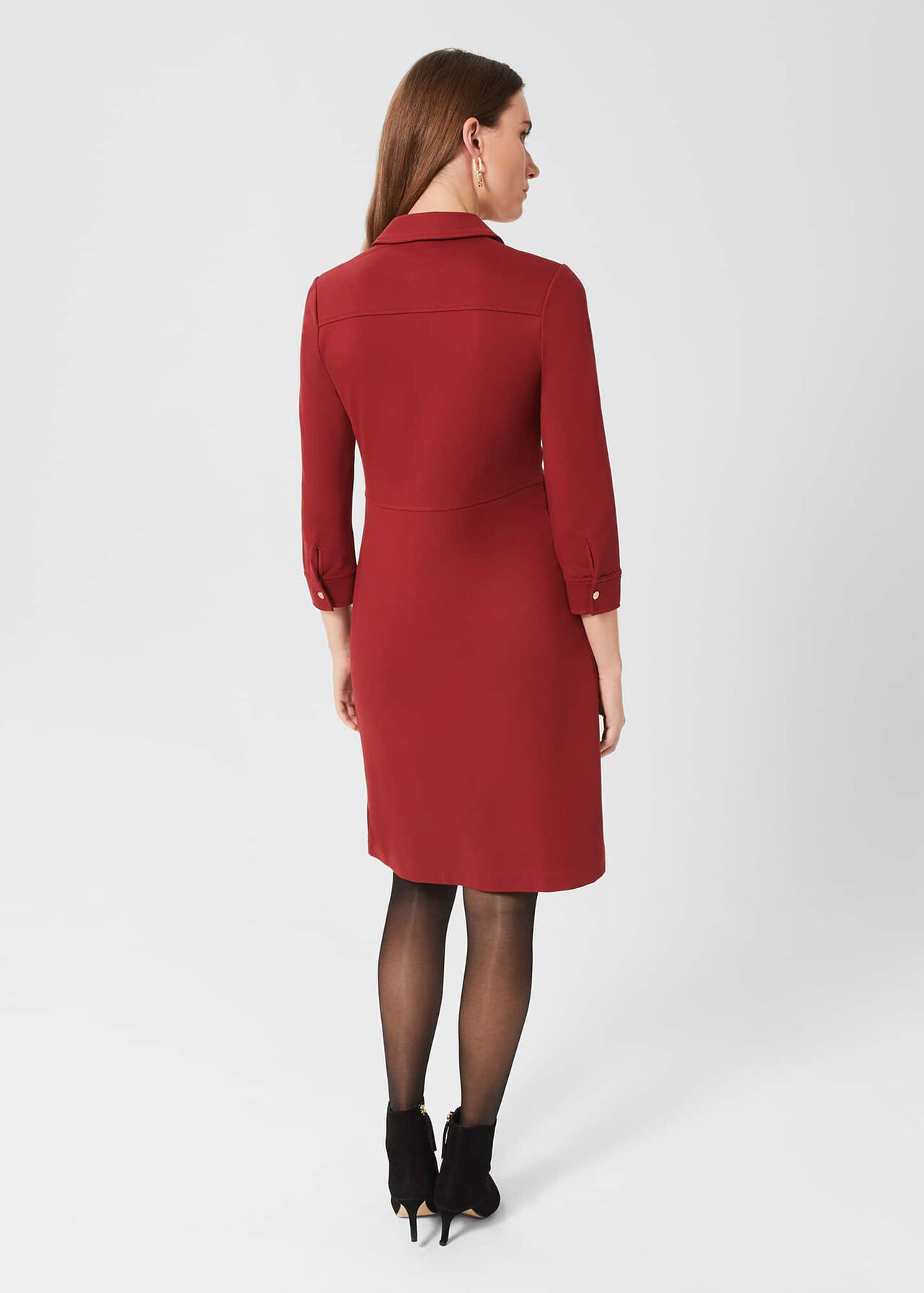 Phillipa Ponte Shift Dress, Vermillion Red, hi-res