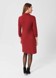 Phillipa Ponte Shift Dress, Vermillion Red, hi-res