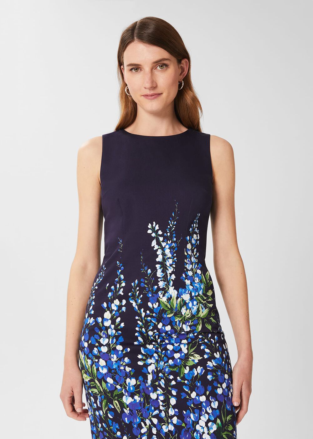 Petite Fiona Floral Shift Dress, Navy Blue, hi-res
